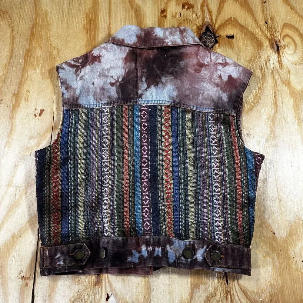 Life In Progress Acid Wash Denim Vest